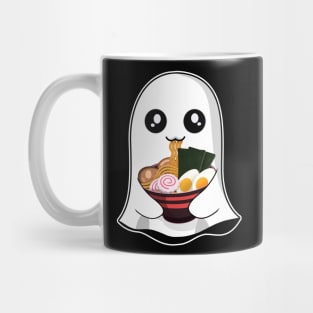 Cute Kawaii Ghost Eating Ramen Halloween Mug